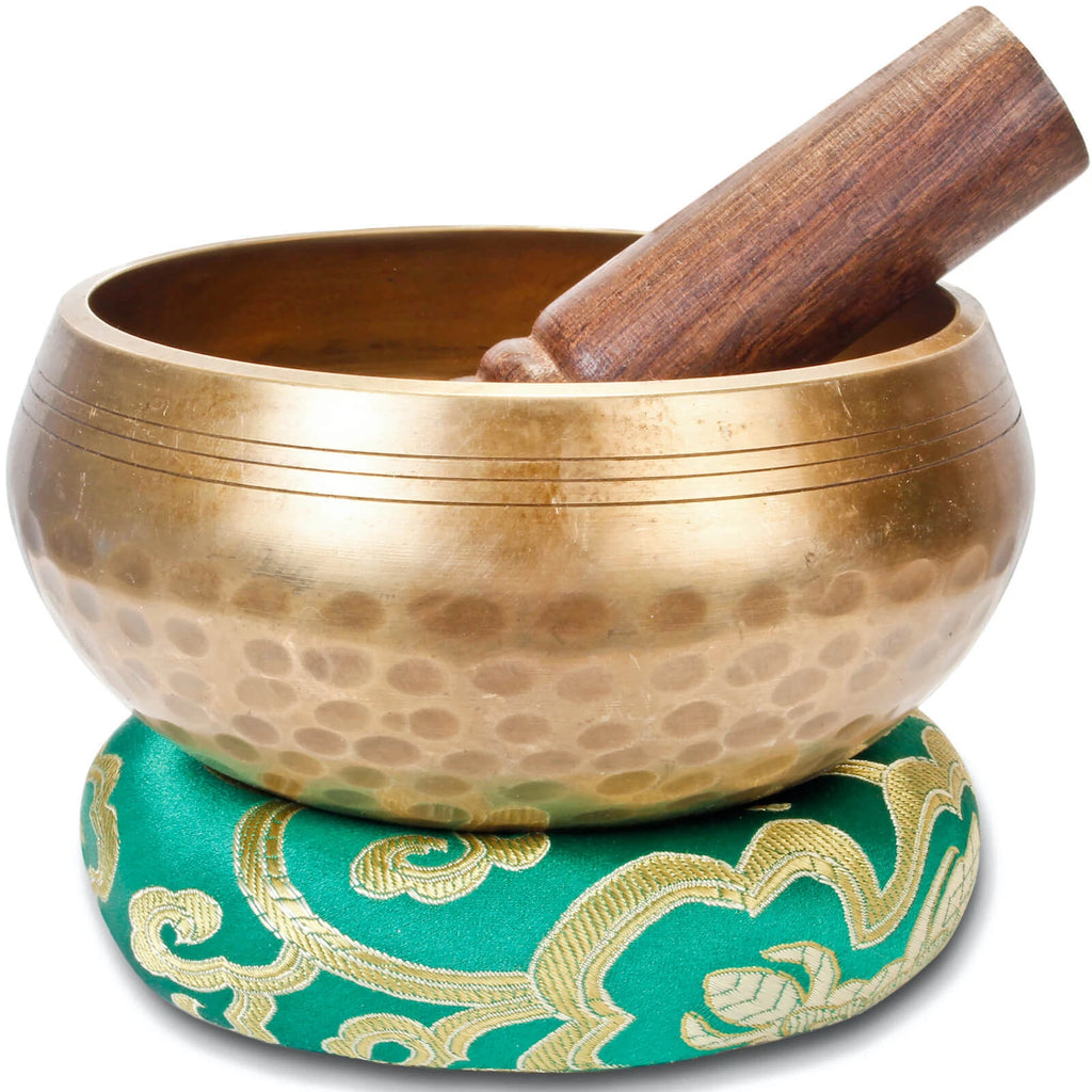 Große Tibetische Klangschale 500g, 13cm. Set für Yoga Meditation Schule als Gong