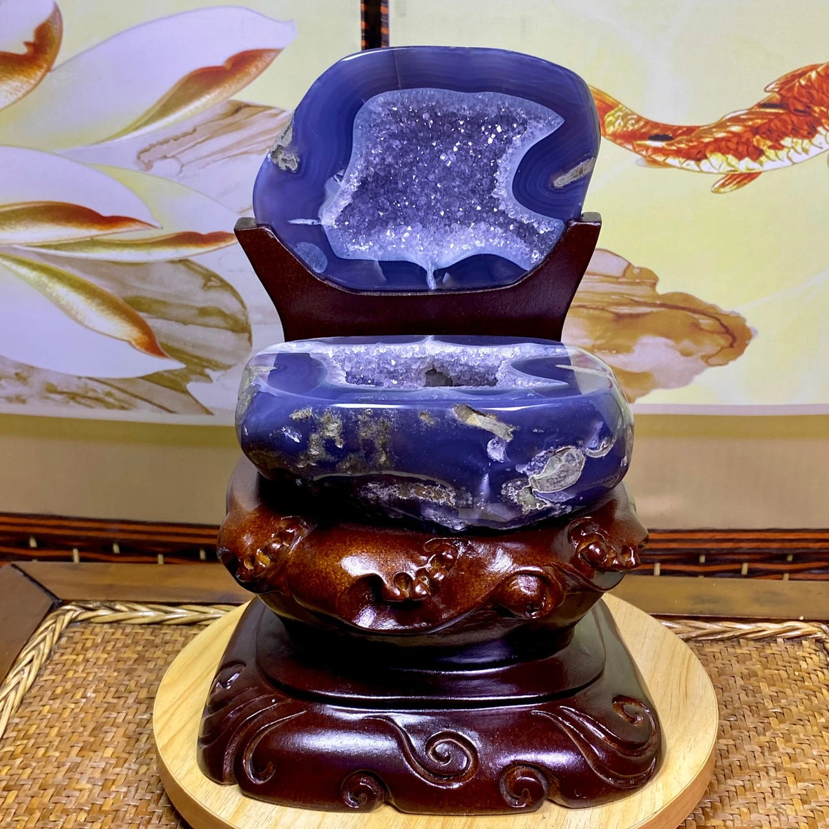 10LB Natural amethyst Agate Treasure Basin Quartz Geode cluster Healing decor
