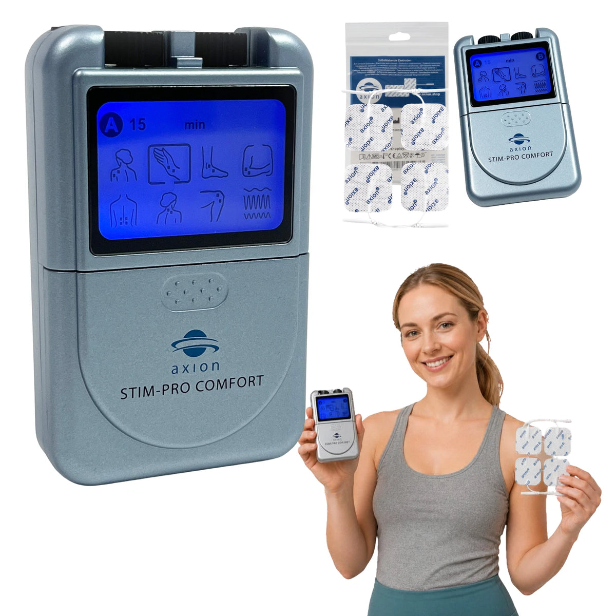 Tens Gerät Schmerztherapi<wbr/>e Reizstromgerät digital Massage Rücken Schulter Muskel