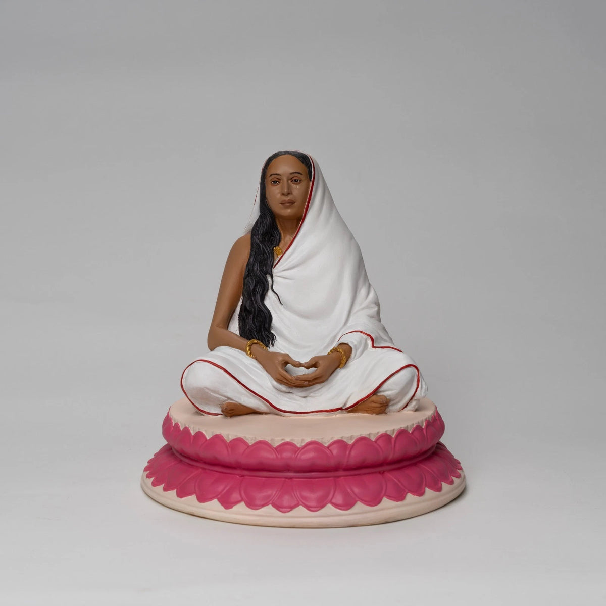 Minicreature White Sri Sharada Maa Realistic Colored Spiritual Statue 10 Inch