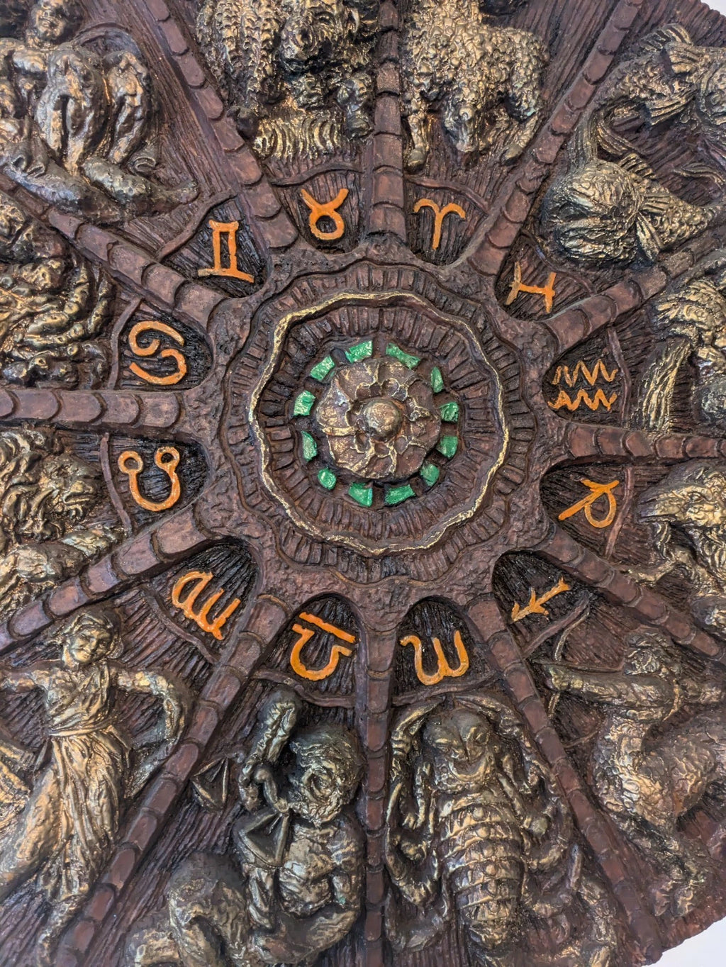 RARE Vintage MCM 30 in Astrology Zodiac Fiberglass/Pla<wbr/>ster Wall Plaque Art