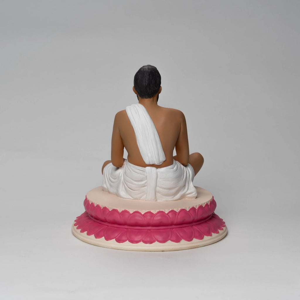Minicreature White Sri Ramakrishna Realistic Color Spiritual Statue 10 Inch