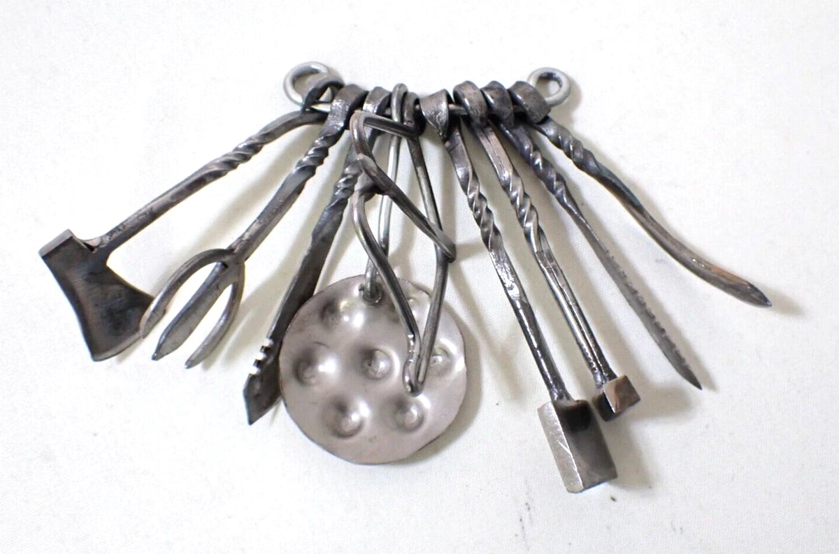 Mongolian Shaman Exorcism protective miniature tools instrument Handmade Iron