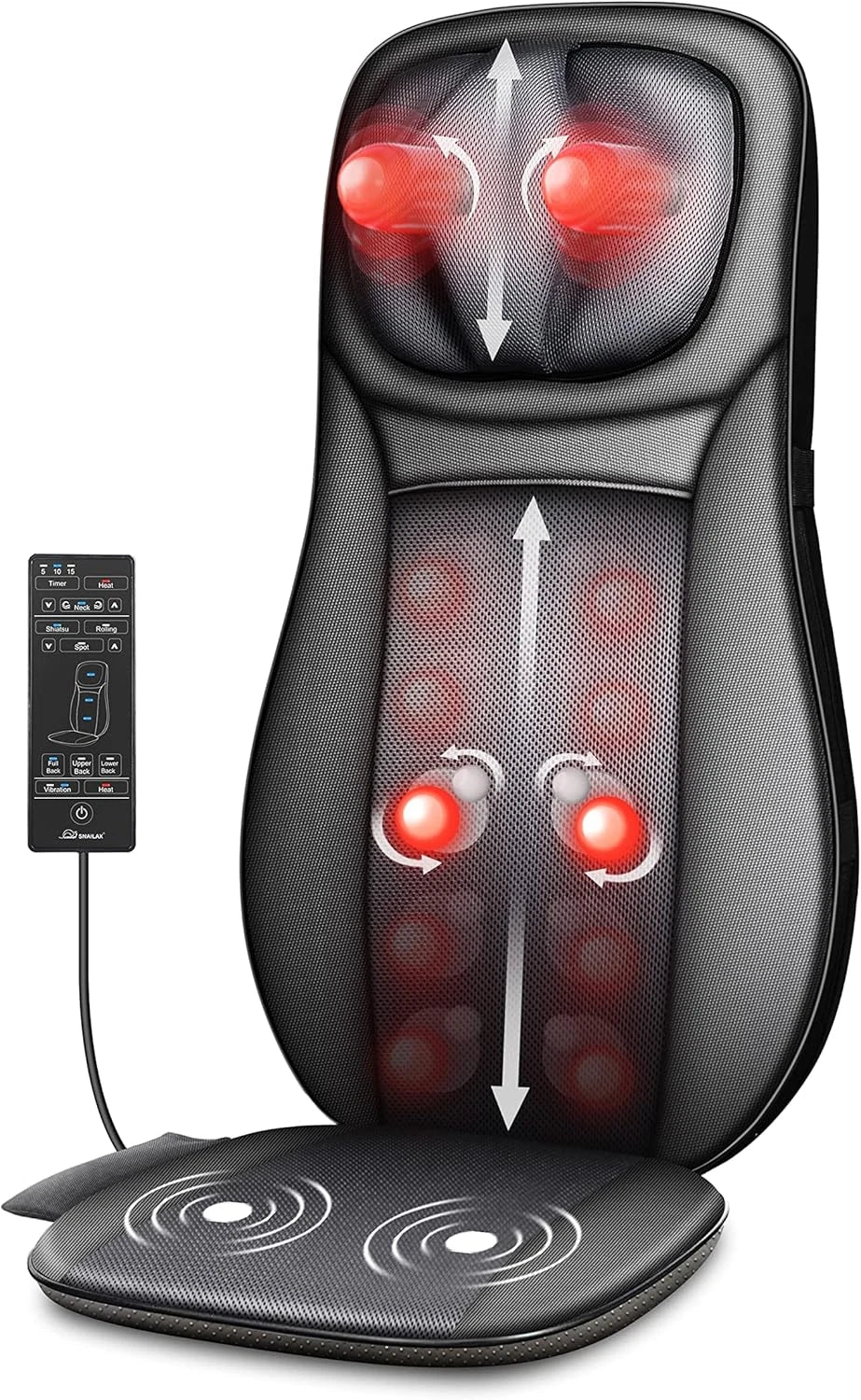 Shiatsu Massagesitzauf<wbr/>lage mit Wärme Knetmassage &amp; Vibration Rücken &amp; Ganzkörper