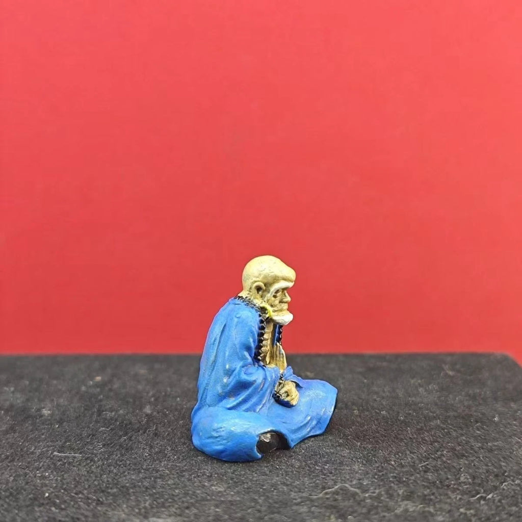 Mini Painted Bodhidharma Statue, Zen Monk Figurine for Meditation &amp; Home Decor