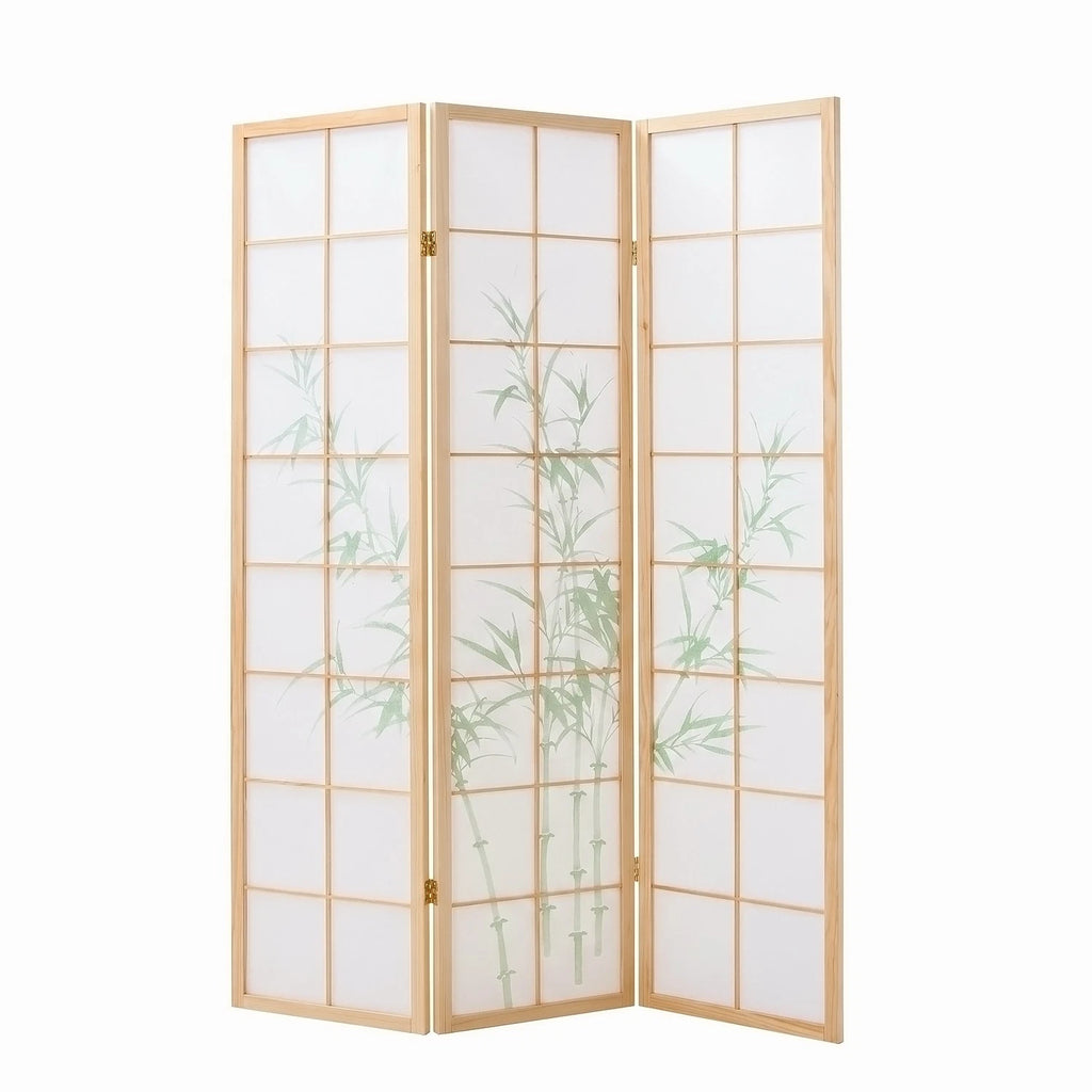 Raumteiler Trennwand Paravent Holz Massiv Sichtschutz Shoji Bambus Homestyle4u
