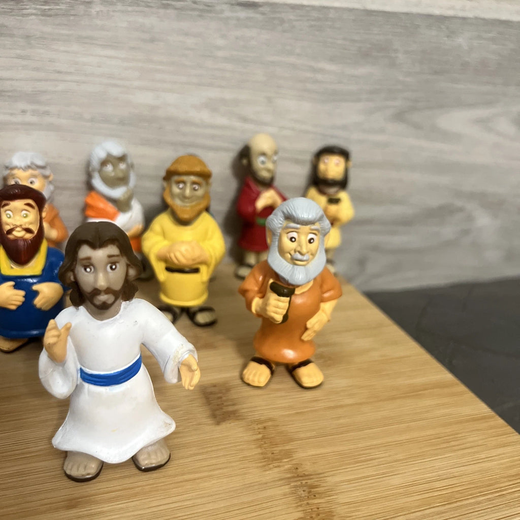 Set Of 14 Real Stories From The Bible Toys Rubber Figurines Jesus Christian