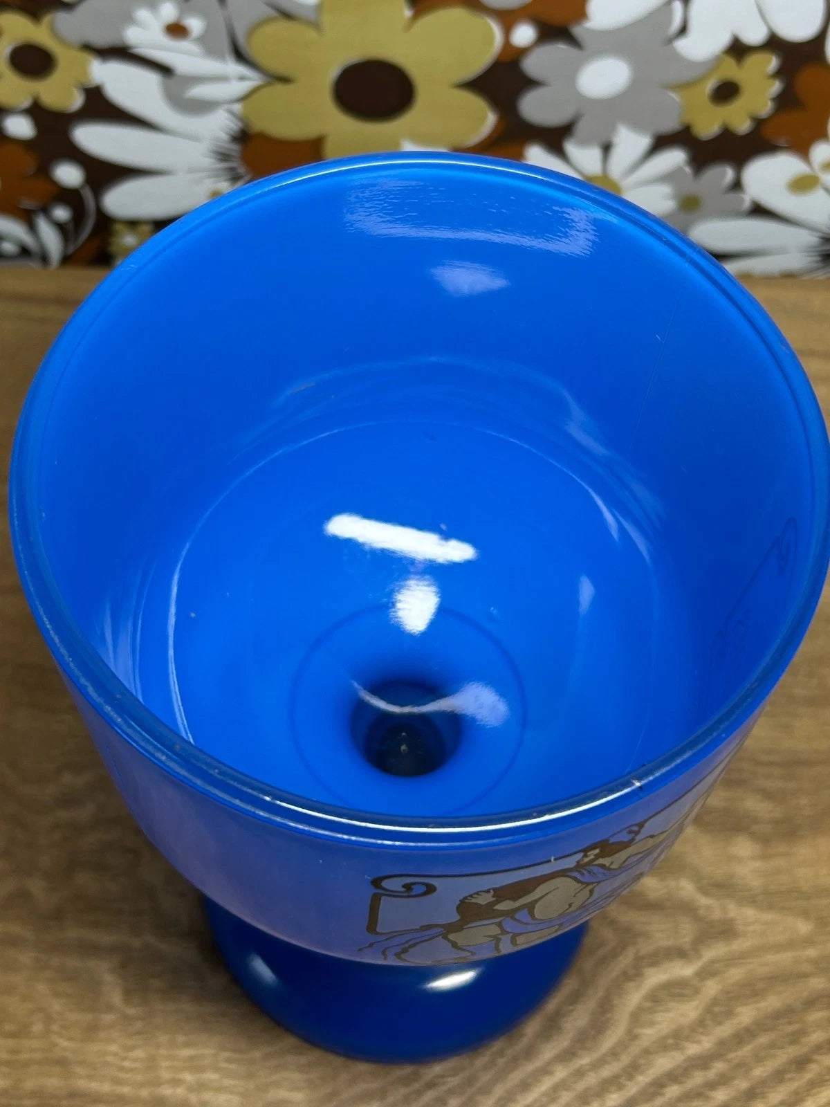 Vintage 70s Tiara Glass Collectible Challis Retro Blue Aquarius Zodiac Astrology
