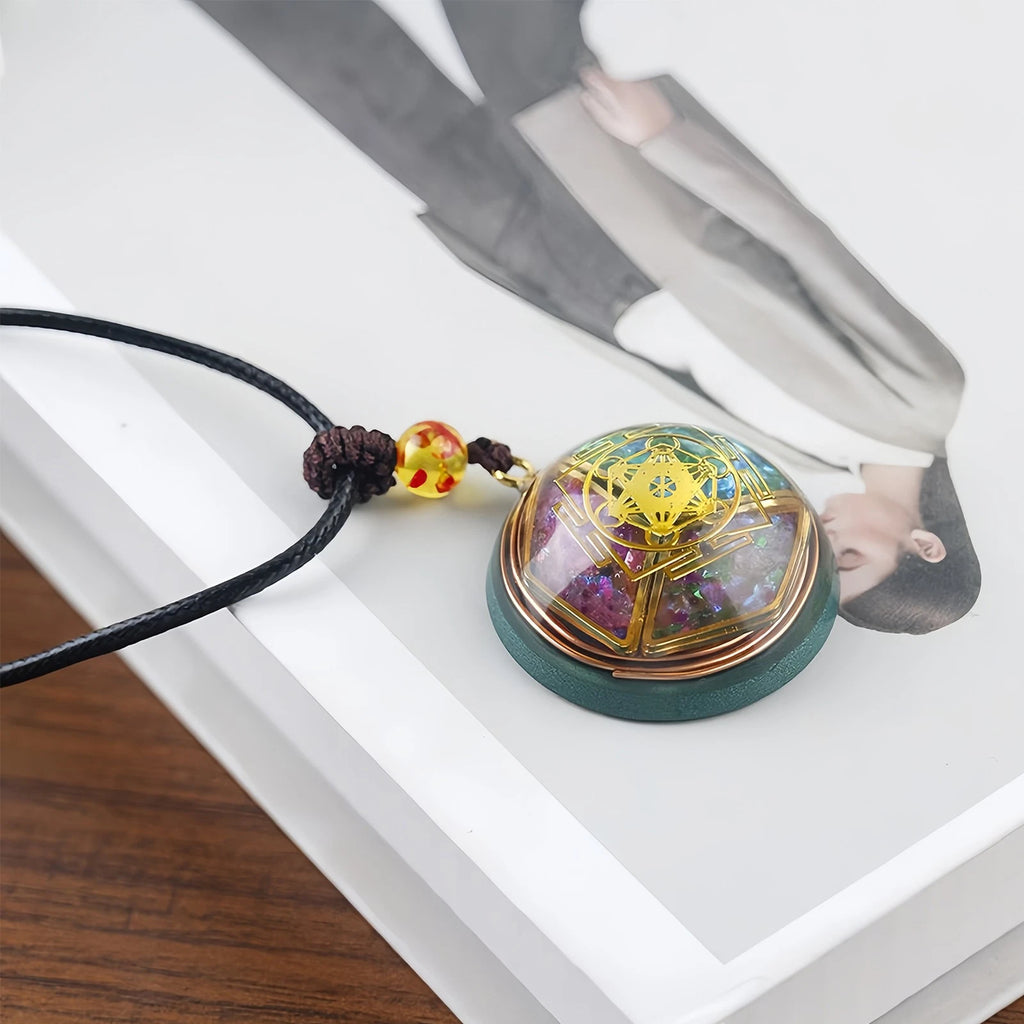 Magical Energy Amulet Necklace Spiritual Protection Crystal Pendant Necklace