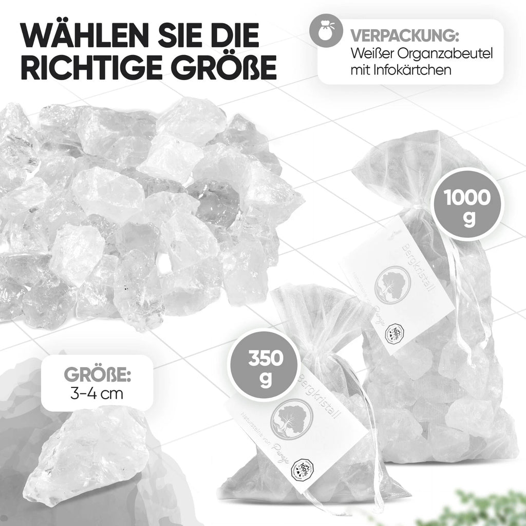 Bergkristall Edelsteine | 100% naturbelassene Rohsteine | Vielseitige Verwendung