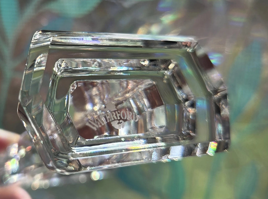 Waterford Clear Cut Crystal Spiritual Cross Figurine Scalloped Edges 5 1/2” H