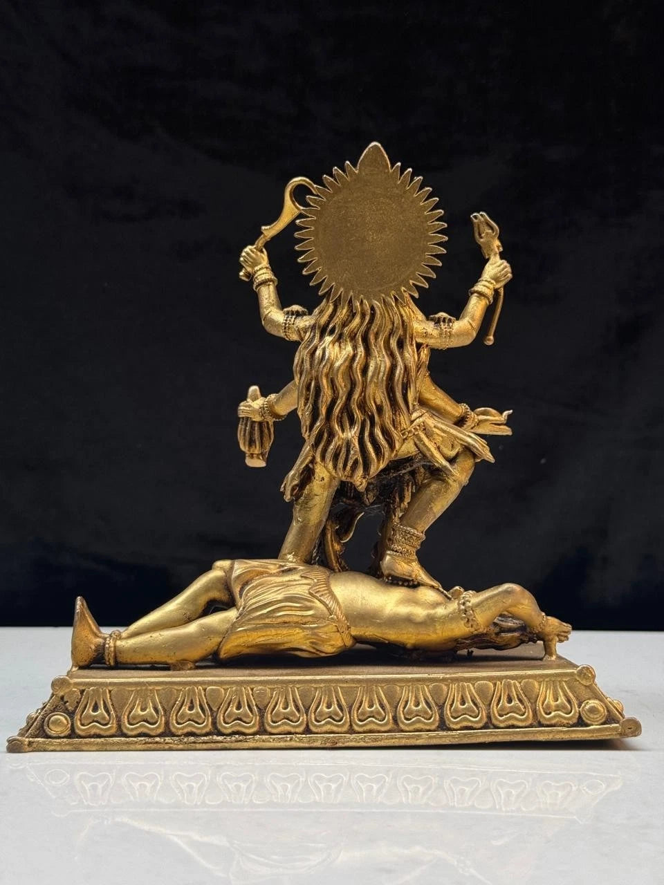 Brass Kali Mata Statue Hindu Goddess Idol for Home Temple Spiritual Decor