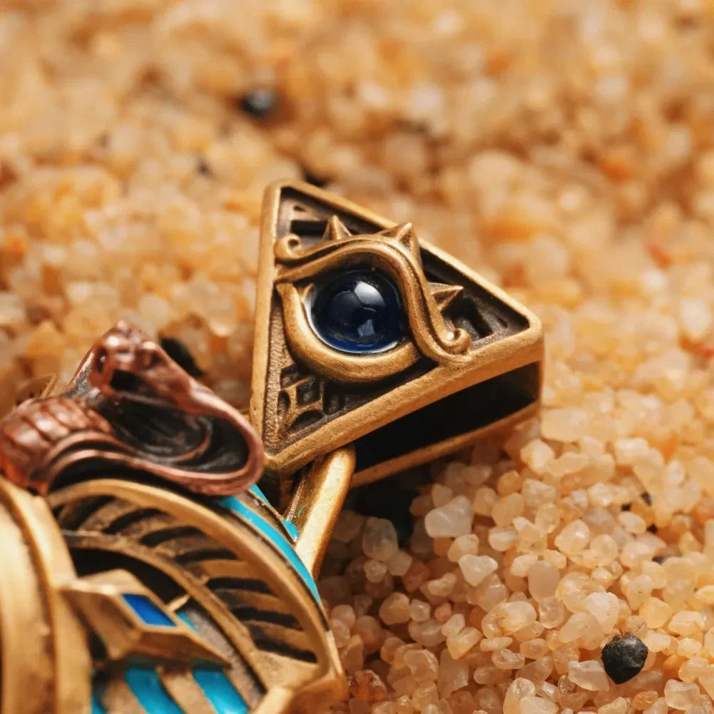Eye of Horus Spinner Pendant, Egyptian Jewelry Gifts for Men, Protection Amulet