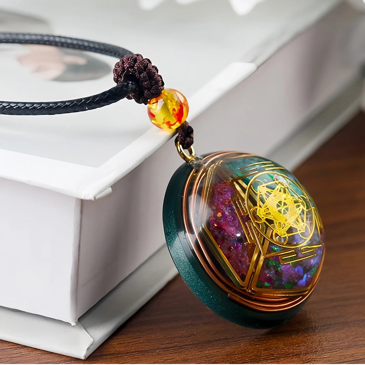 Magical Energy Amulet Necklace Spiritual Protection Crystal Pendant Necklace