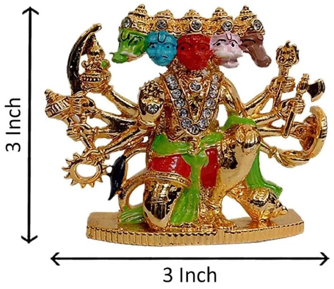 Panchmukhi Hanuman Idol Auto Armaturenbrett Statue spirituelle Figur religiös...