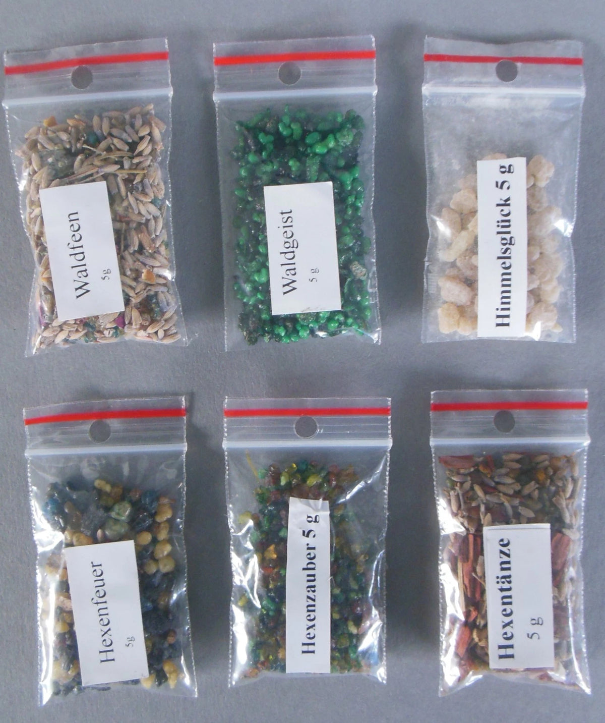 (238€/kg) HEXEN SET Weihrauch Räucherset Hexentänze Hexenzauber 6x5g Tüte