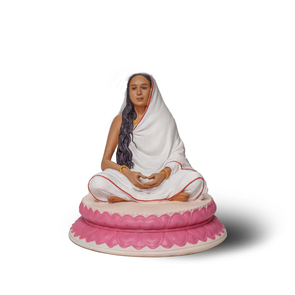 Minicreature White Sri Sharada Maa Realistic Colored Spiritual Statue 10 Inch