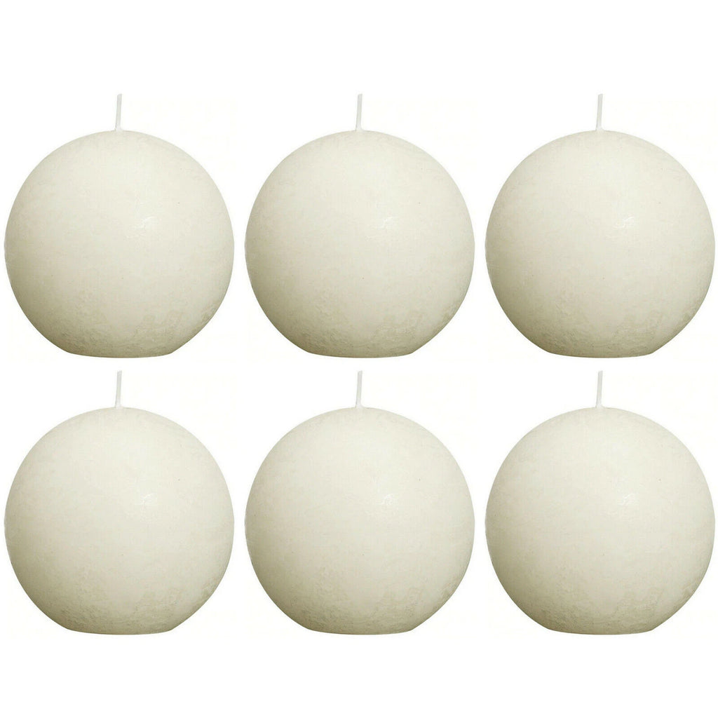 6 Stück Bolsius Rustik Kugelkerzen 80mm durchgefärbt Rustic Ballkerzen