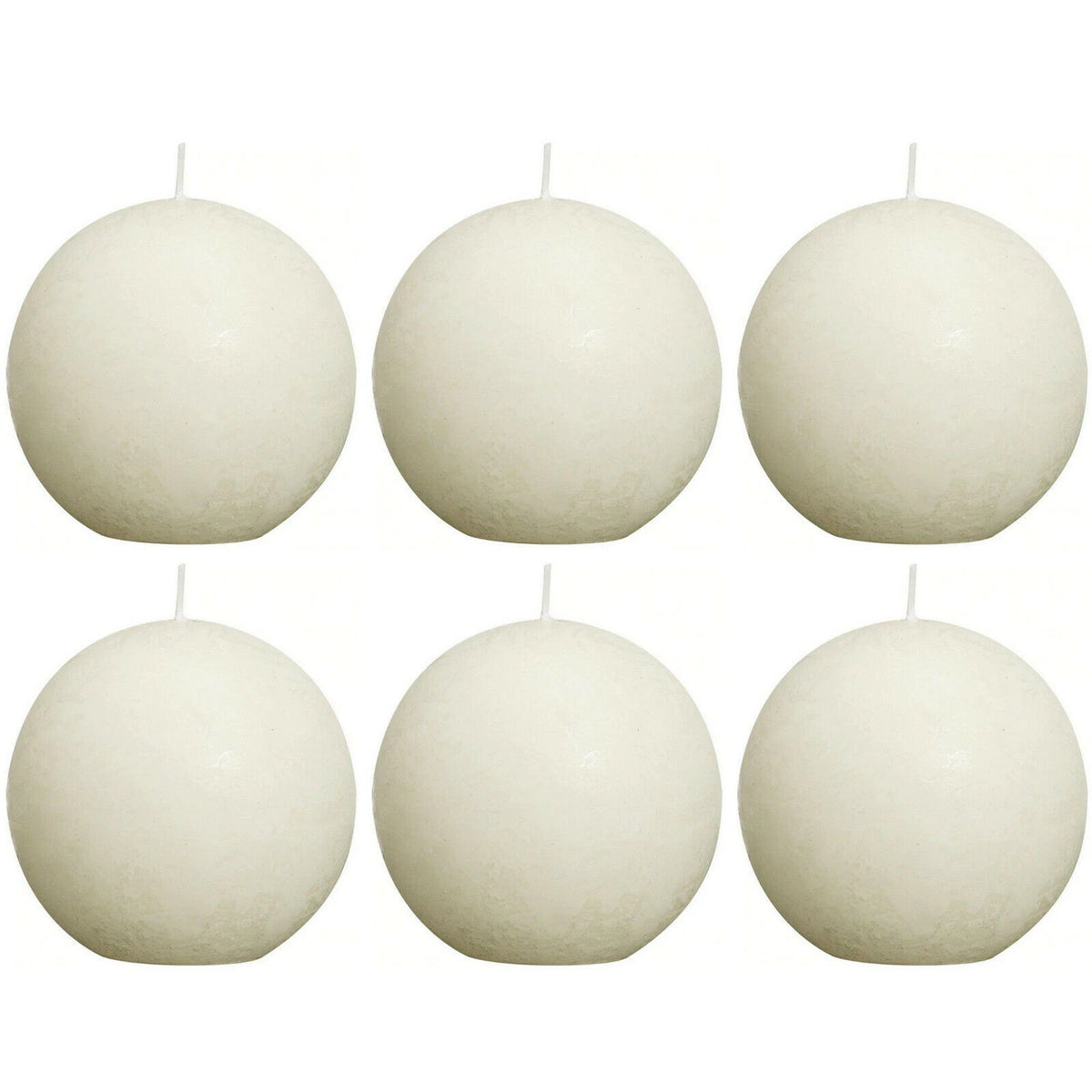 6 Stück Bolsius Rustik Kugelkerzen 80mm durchgefärbt Rustic Ballkerzen