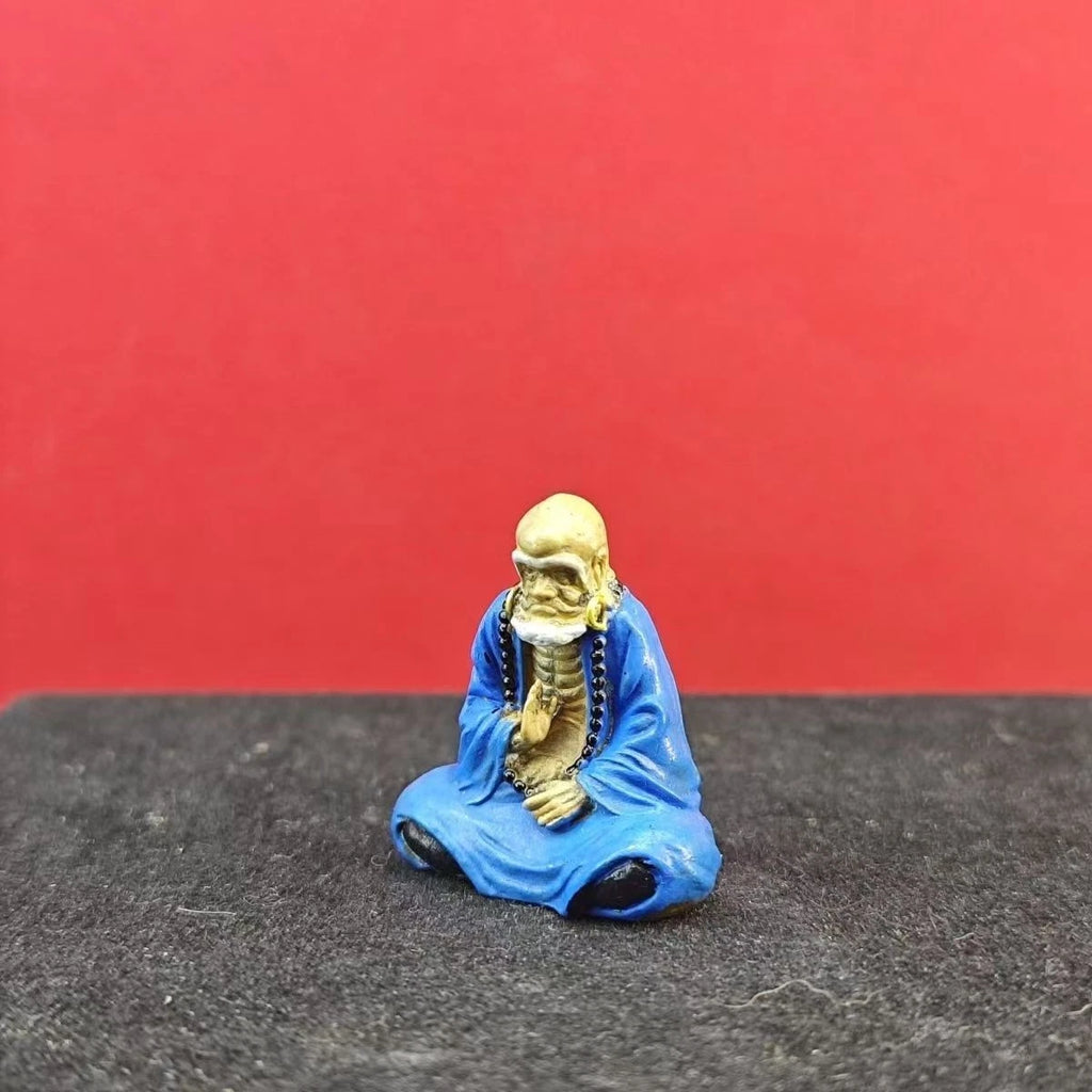 Mini Painted Bodhidharma Statue, Zen Monk Figurine for Meditation &amp; Home Decor