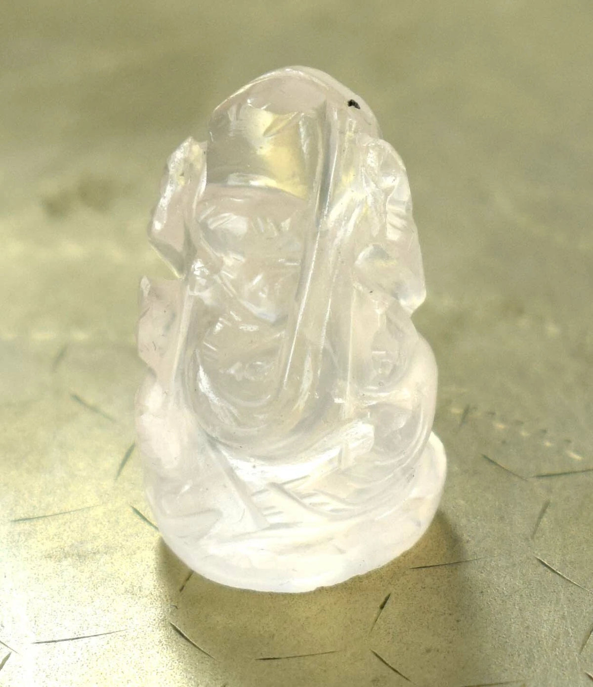 Natürliche 40 Ct Lord Ganesha Rosa Quarz Spirituelle Figur AD68