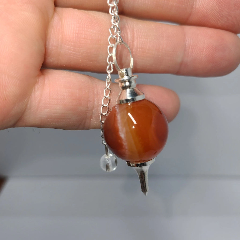 Carnelian Sephoroton Ball Sphere Crystal Dowsing Pendulum Divination Tool