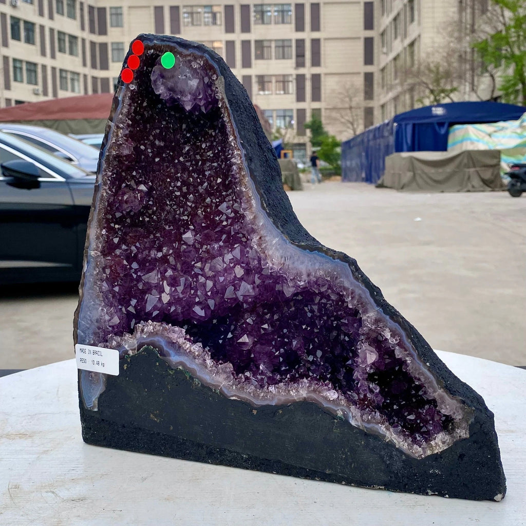 23LB Natural Amethyst Geode Quartz Crystal Cluster Cathedral Energy healing