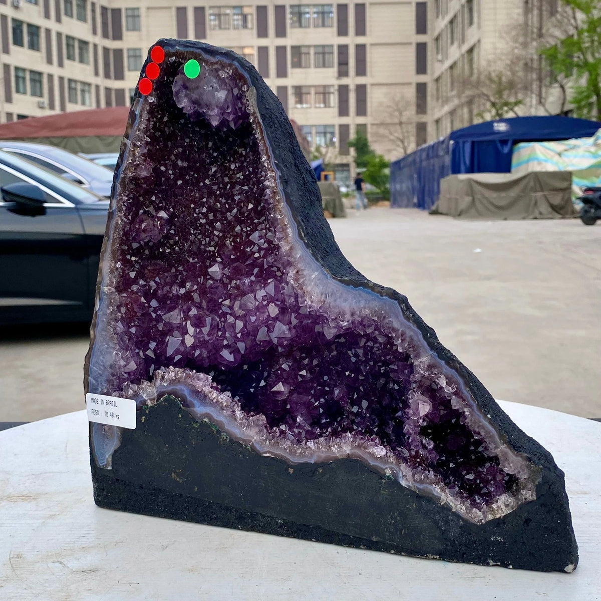 23LB Natural Amethyst Geode Quartz Crystal Cluster Cathedral Energy healing