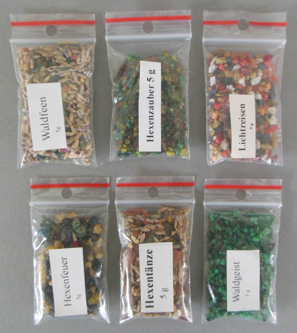 (238€/kg) HEXEN SET Weihrauch Räuchermischun<wbr/>g 6x5g Tüte Hexentänze Räucherset