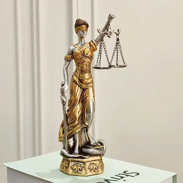 Griechische Figur der Justitia römische Göttin der Gerechtigkeit Anwalt Statue