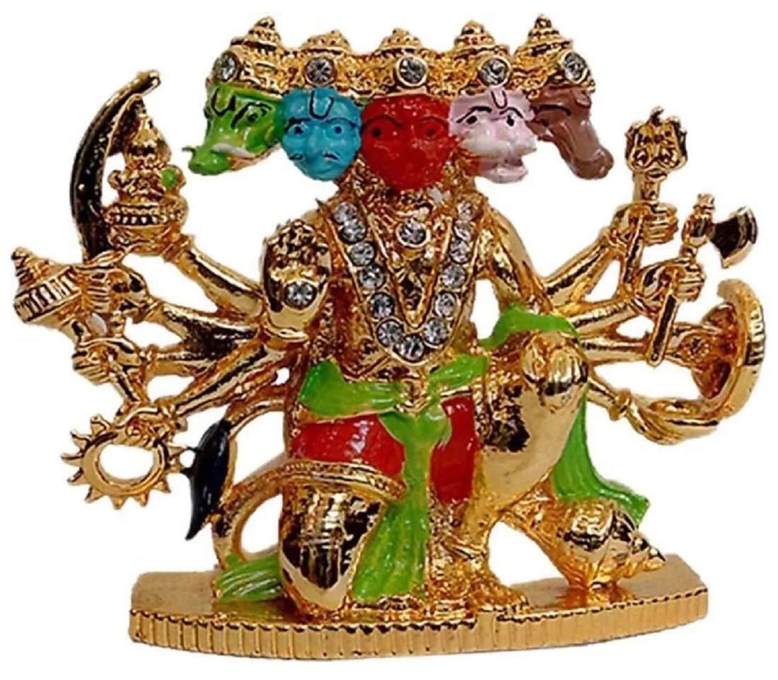 Panchmukhi Hanuman Idol Auto Armaturenbrett Statue spirituelle Figur religiös...
