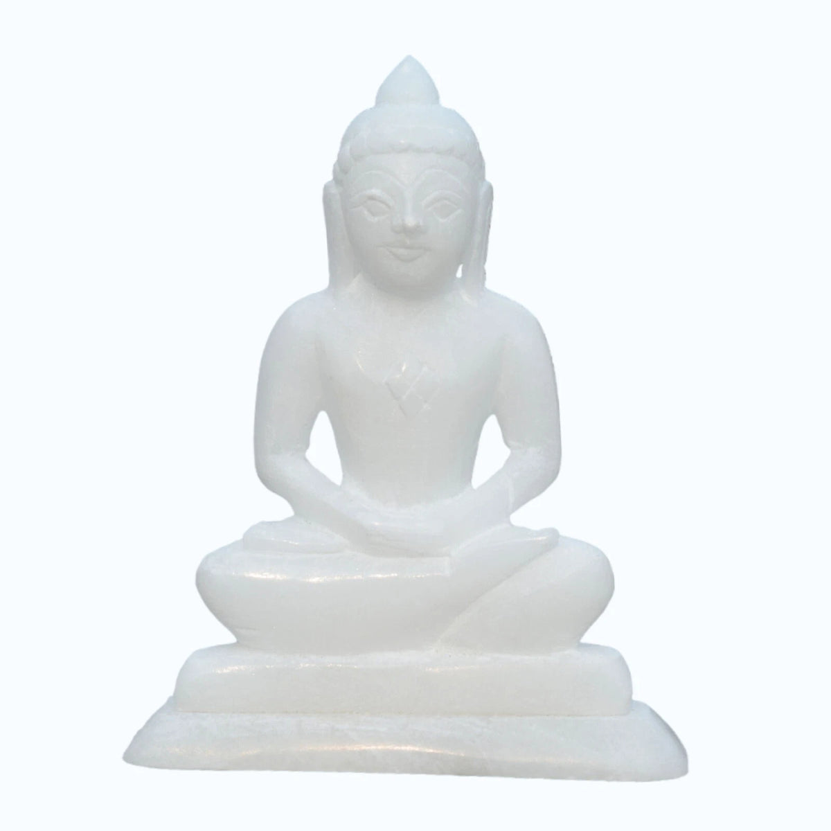 Marble Mahavir Swami Spiritual Statue Jain Temple Decor Meditation and Worship