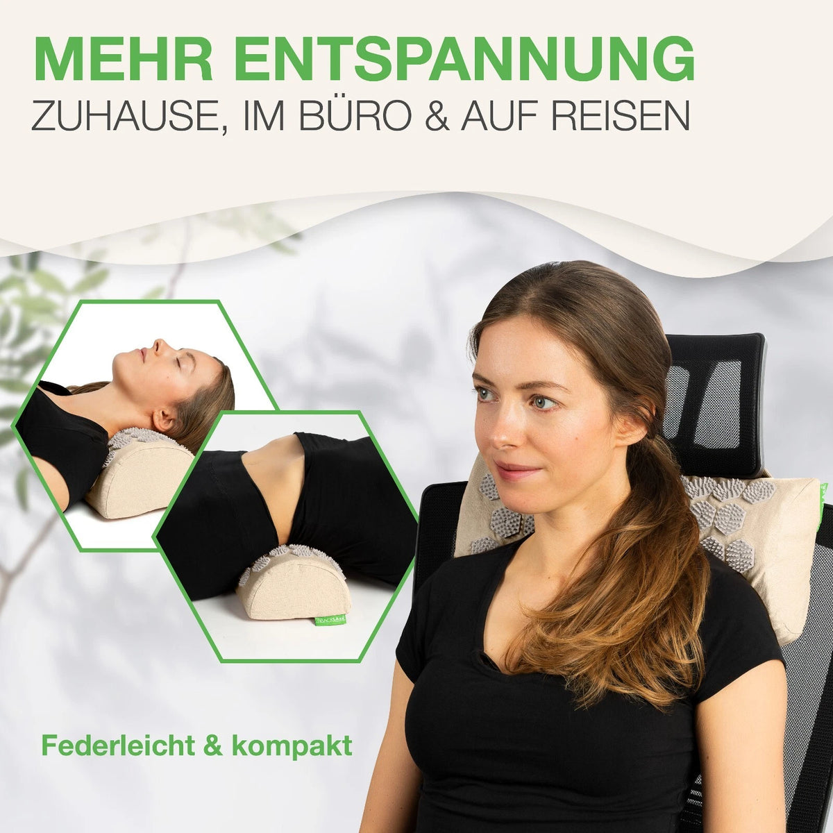 BACKLAxx ® Akupressur Nackenrolle - 2592 Spitzen - mit Befestigungsba<wbr/>nd