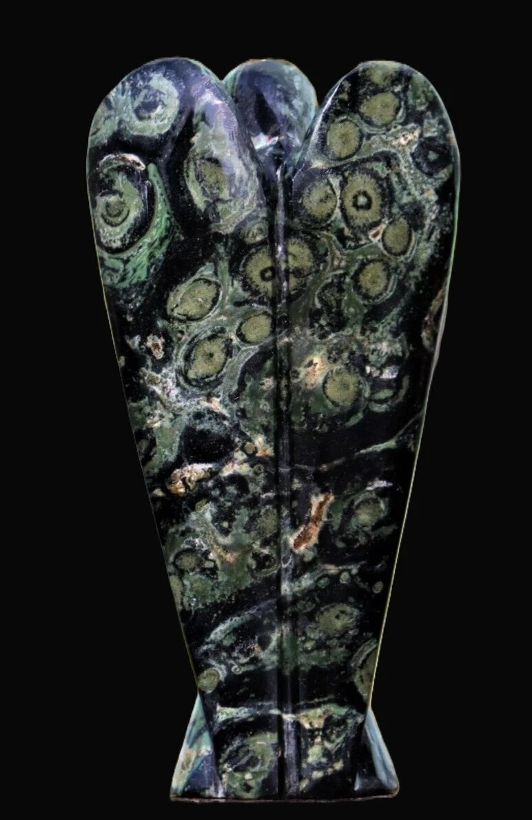 100MM Kambaba-Jaspis Engel Natürliche Heilstein Figur Spirituelle Flügel