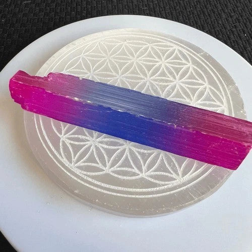 Iridescent Aura Selenite Healing Wand | Crystal Energy Cleansing Tool