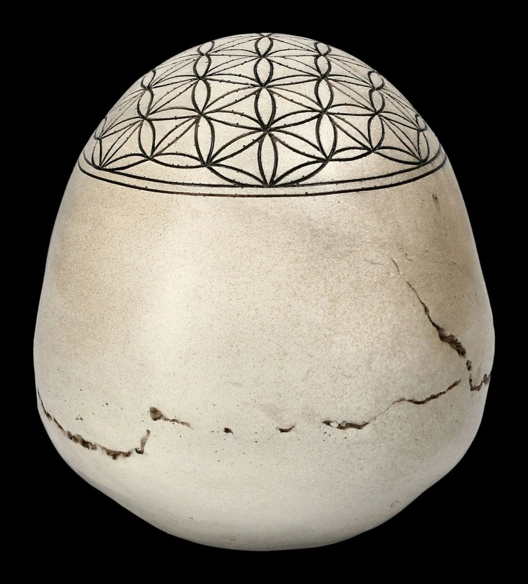 Totenkopf Heilige Geometrie - Blume des Lebens - spirituelle Schädel Figur - Dek