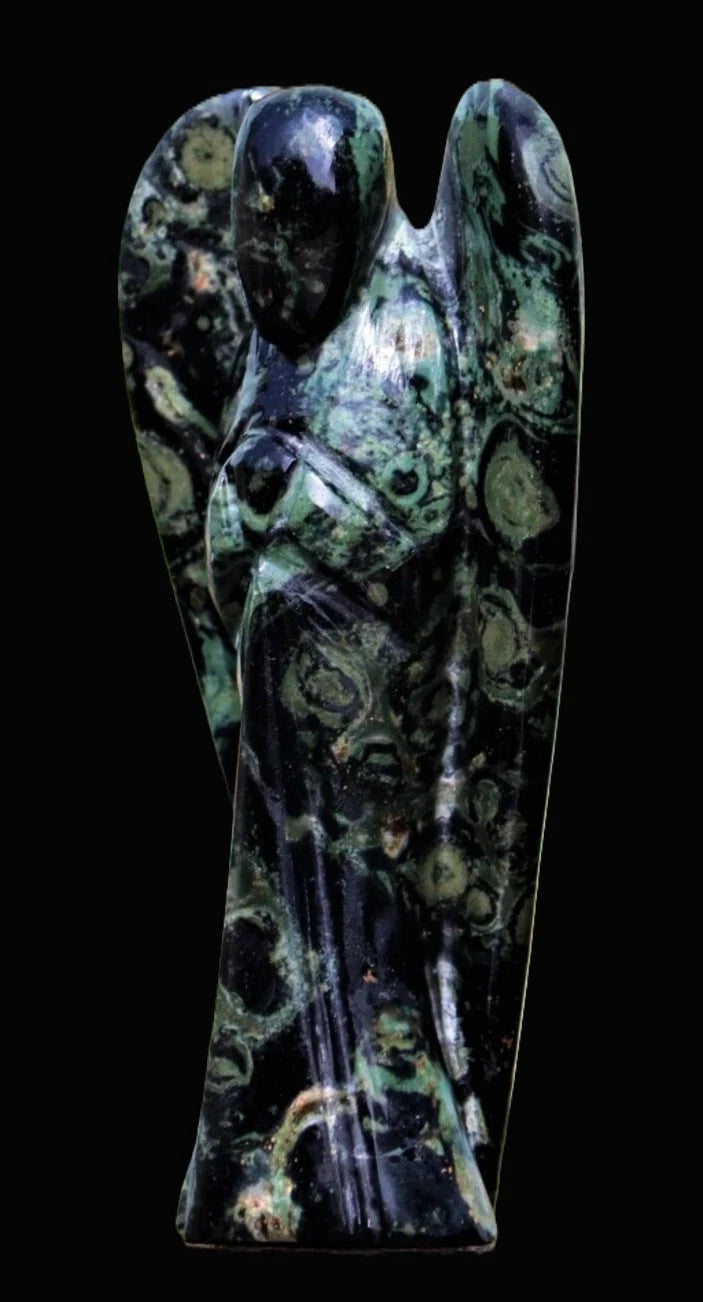 100MM Kambaba-Jaspis Engel Natürliche Heilstein Figur Spirituelle Flügel