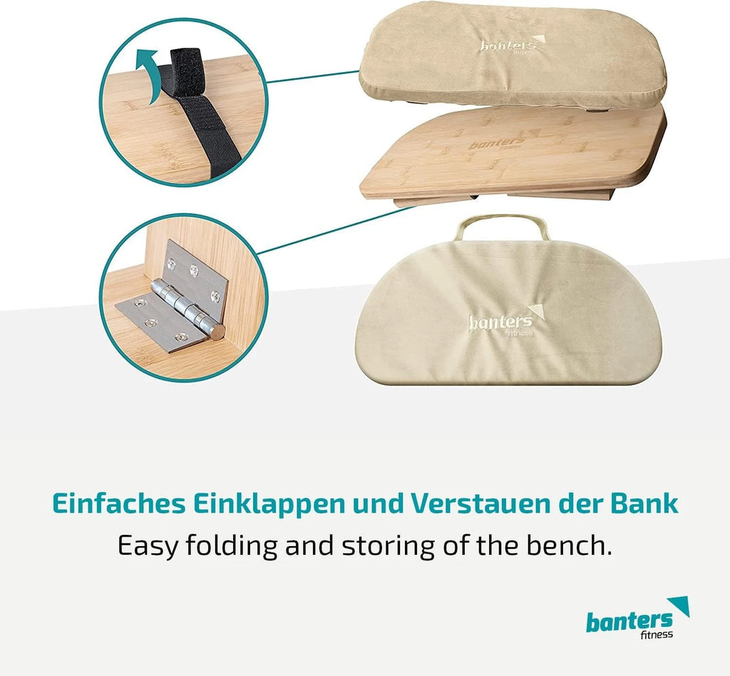 Banters Meditationsban<wbr/>k aus Bambus, klappbarer Meditationshoc<wbr/>ker mit Kissen