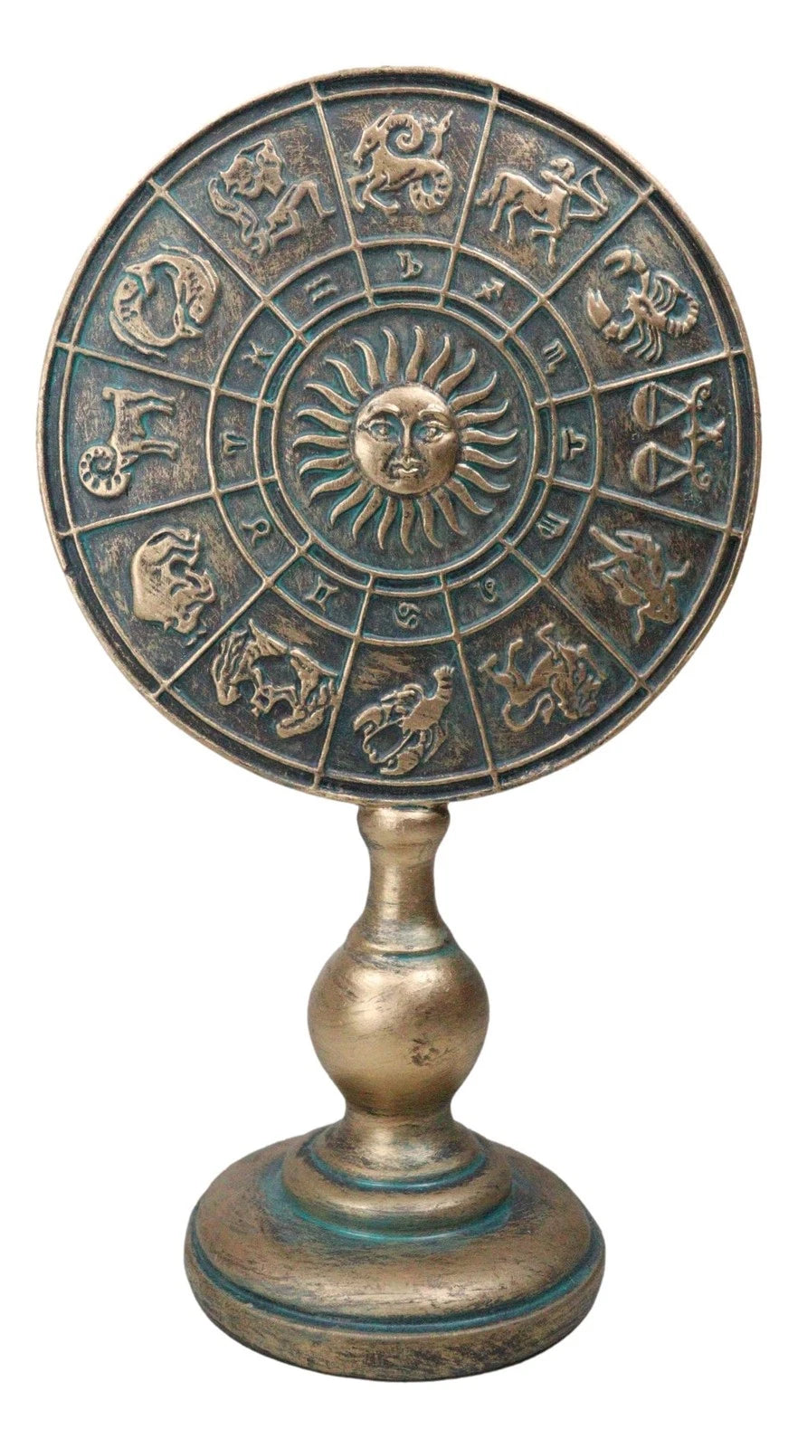 Greek Astrological Horoscopes Zodiac Constellations Sun Moon Plaque Stand Decor