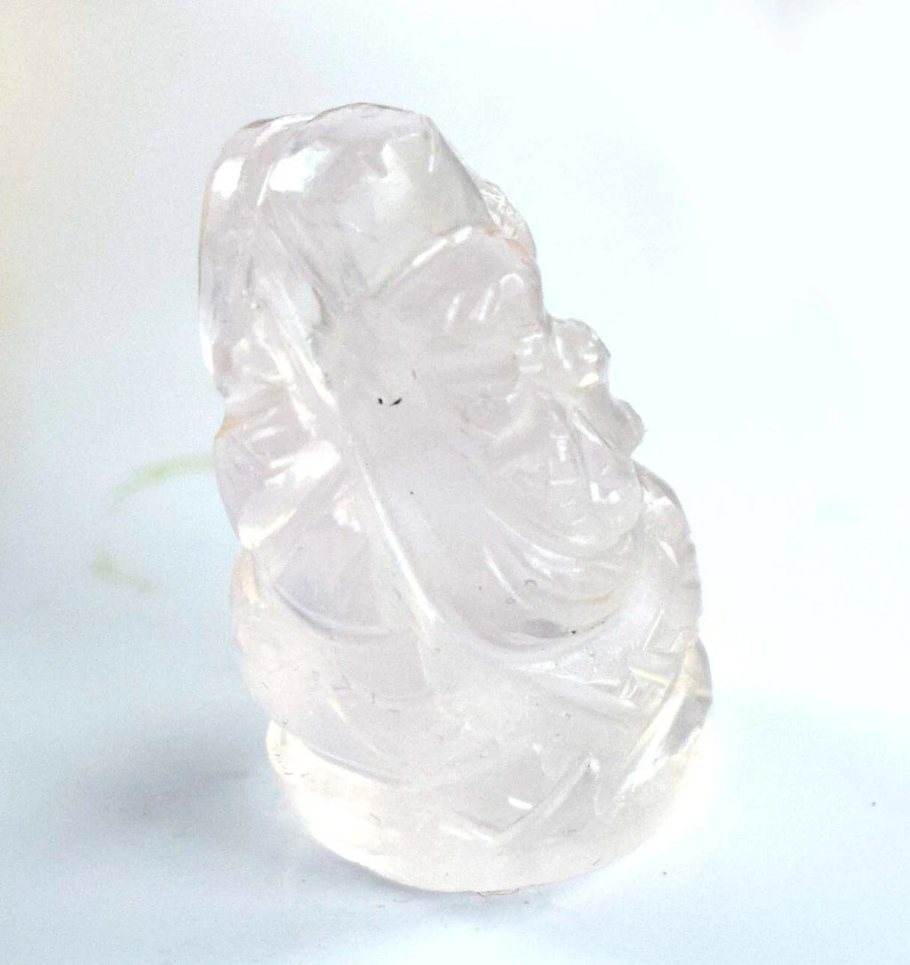 Natürliche 40 Ct Lord Ganesha Rosa Quarz Spirituelle Figur AD68