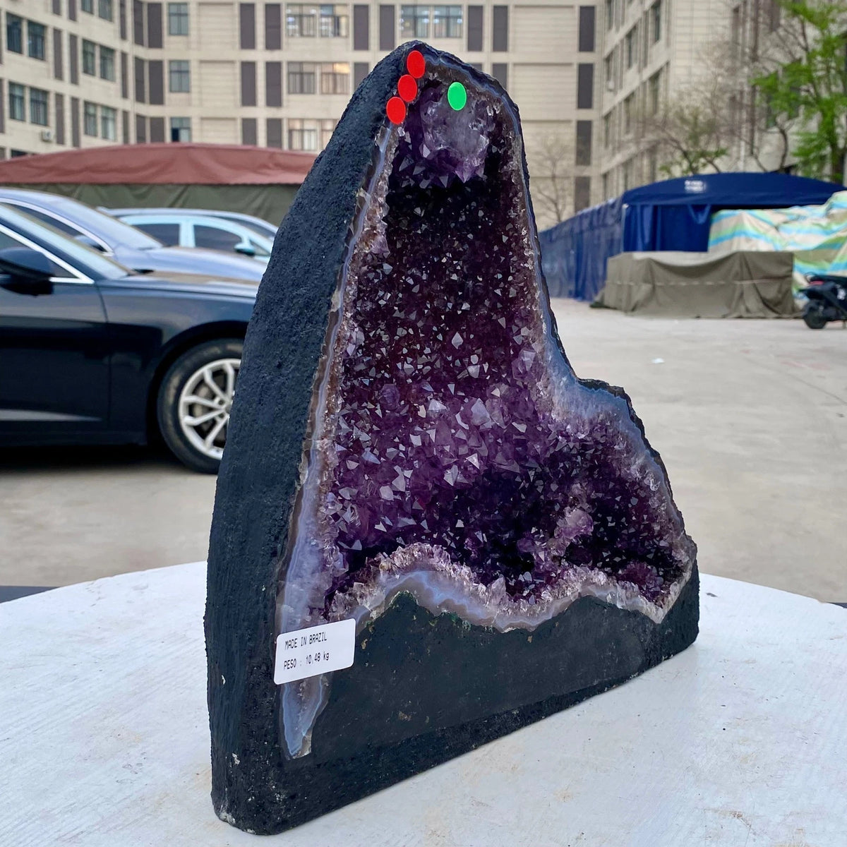 23LB Natural Amethyst Geode Quartz Crystal Cluster Cathedral Energy healing
