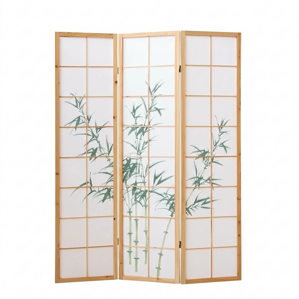 Raumteiler Trennwand Paravent Holz Massiv Sichtschutz Shoji Bambus Homestyle4u