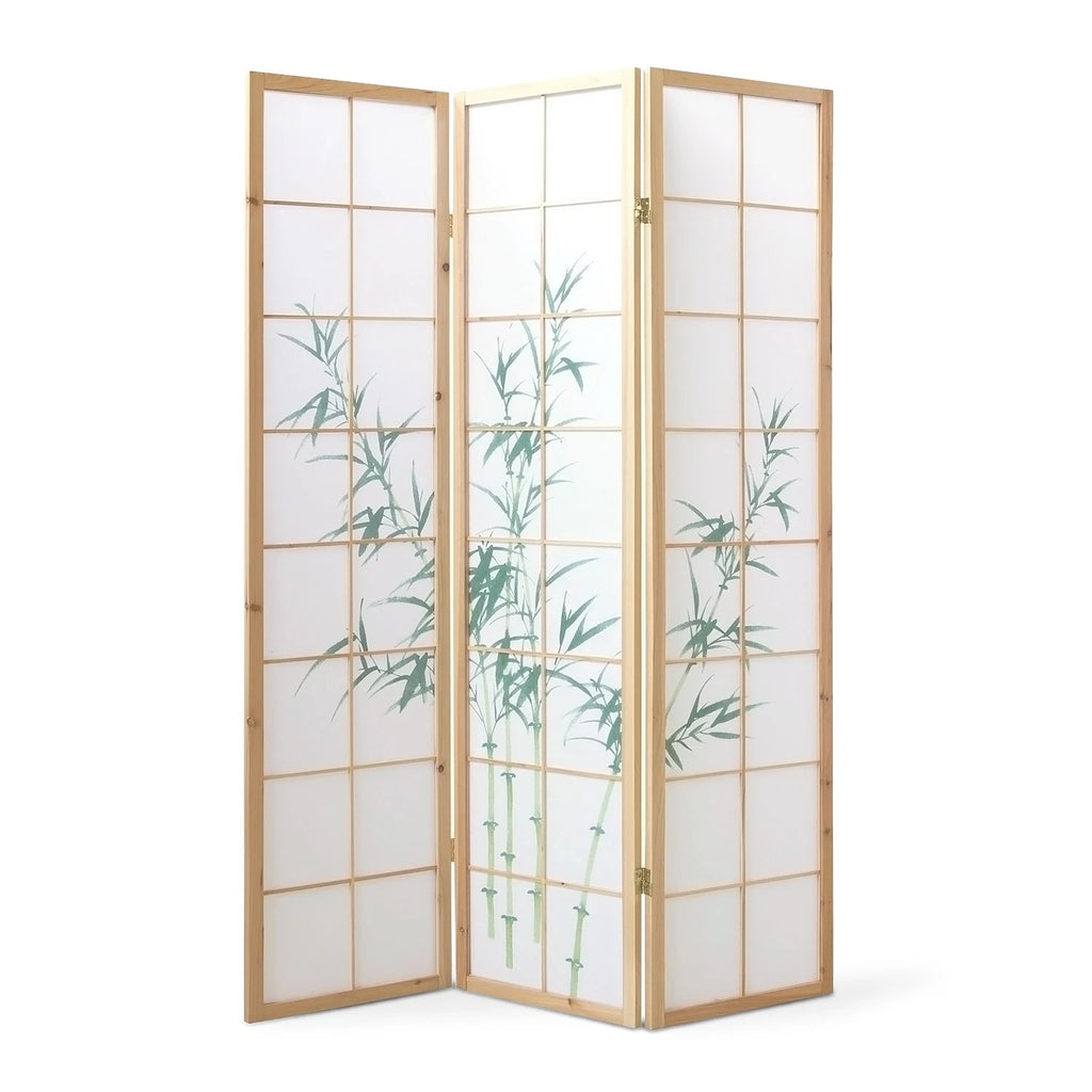Raumteiler Trennwand Paravent Holz Massiv Sichtschutz Shoji Bambus Homestyle4u