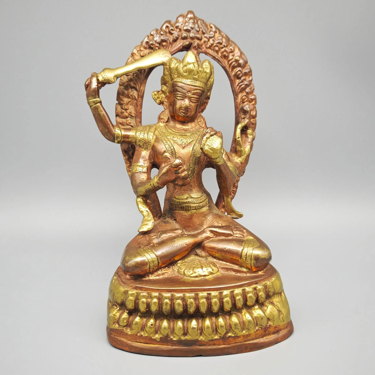 Manjushri Figur Bronze 20 cm Yoga Buddhismus Bodhisattva spirituell Asien