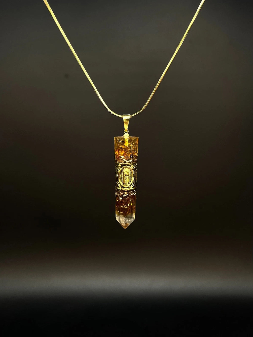 Bernstein Wikinger Runen Amulett Orgonit Anhänger - Nordischer Runen Talisman