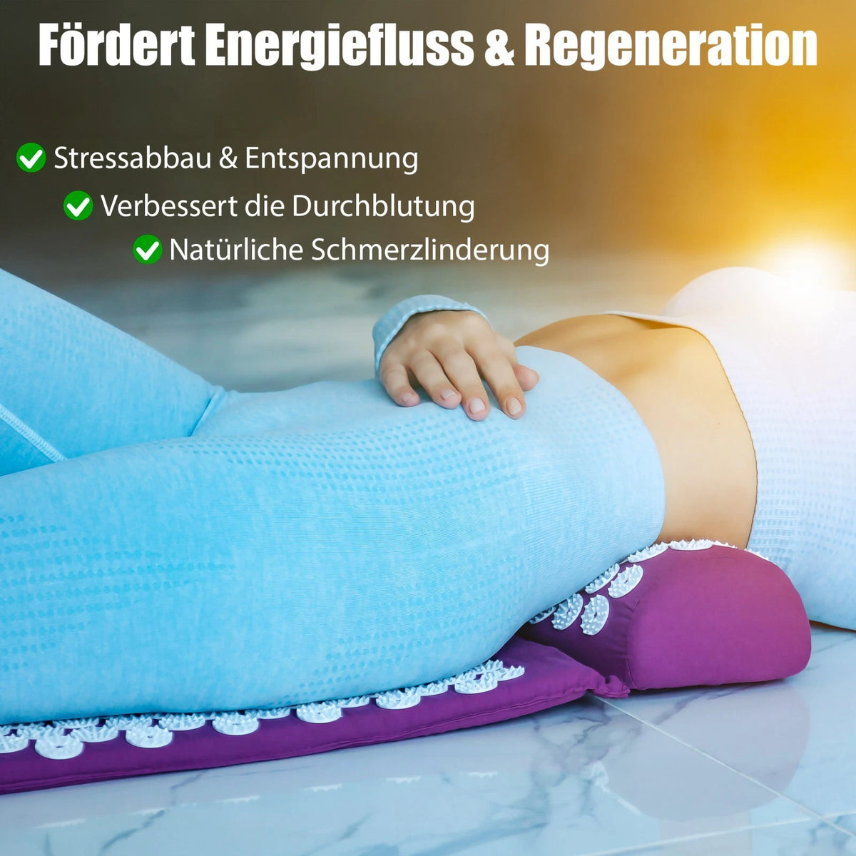 Akupressurmatt<wbr/>e Massagematte mit Kissen &amp; Hülle zur Steigerung des Wohlbefindens