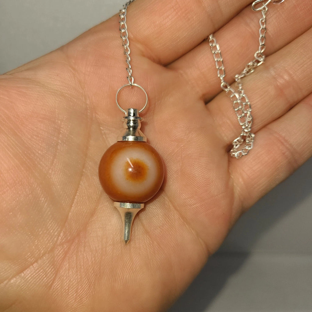 Carnelian Sephoroton Ball Sphere Crystal Dowsing Pendulum Divination Tool