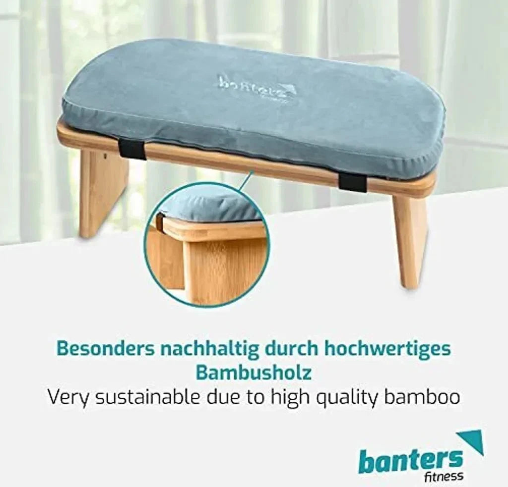 Banters Meditationsban<wbr/>k aus Bambus, klappbarer Meditationshoc<wbr/>ker mit Kissen