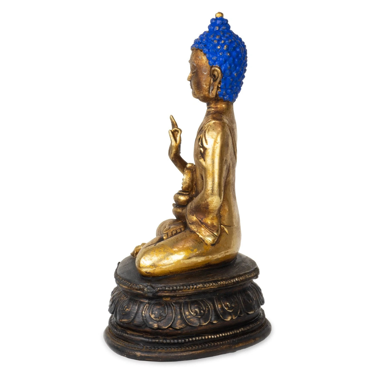 Buddhafigur gold sitzend 14,5 x 10,5 x 22 cm Dekofigur Polyresin spirituell