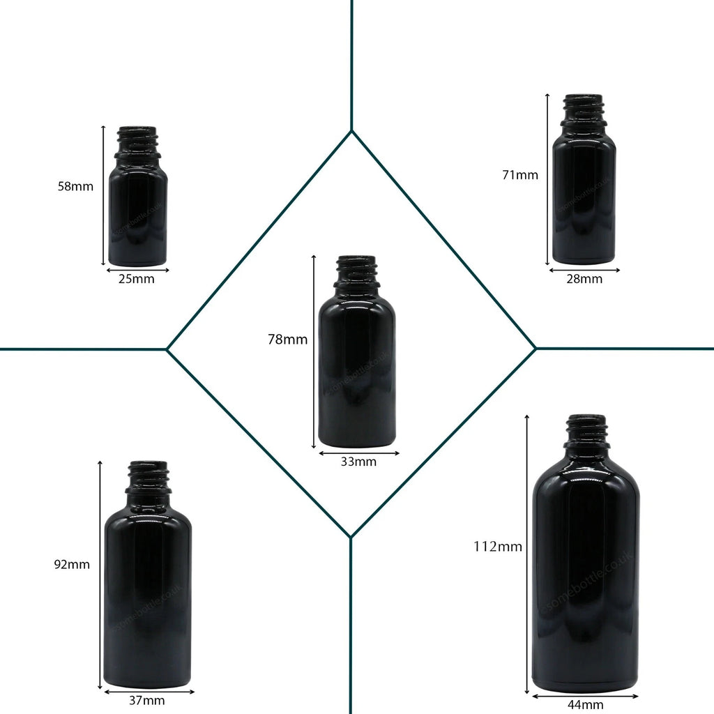 SCHWARZ Glas Tropferflasche mit Pipette Augentropfen Öle Aromatherapie Großhandel